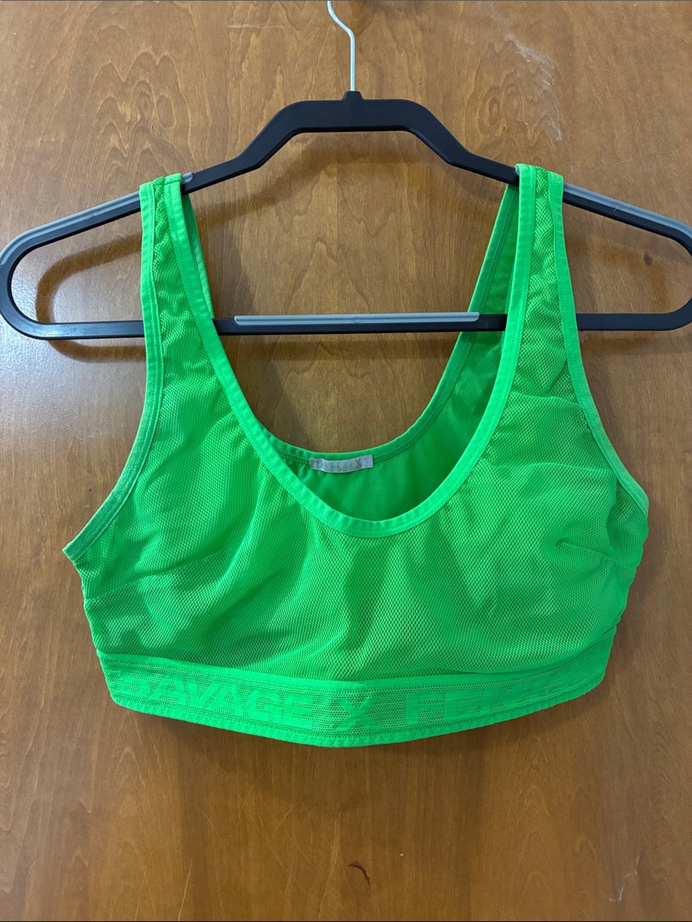 Savage X Fenty Bright Green Mesh Sports Bra